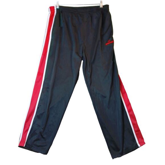 Spalding Track Pants Mens XL 40X32 Black/Red Stripes Performance Embroidered Y2K - Picture 1 of 15